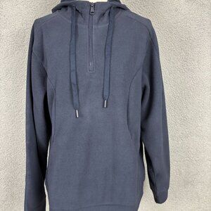 Urban Outdoor Women's Pullover Hoodie Pockets 1/4 Zip Draw String Blue Large NWT